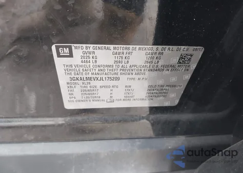 2018 GMC Terrain Sle from USA, damaged, VIN 3GKALMEVXJL175209